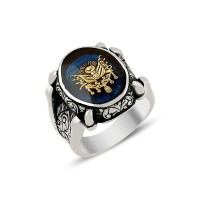 925K Sterling Silver Ottoman Arms Men Ring