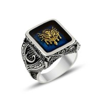 925K Sterling Silver Ottoman Arms Men Ring