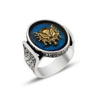 925K Sterling Silver Ottoman Arms Men Ring