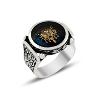 925K Sterling Silver Ottoman Arms Men Ring