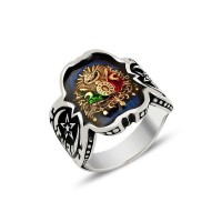 925K Sterling Silver Ottoman Arms Men Ring