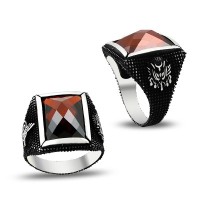 925K Sterling Silver Ottoman Tugra Men Ring