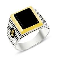 925K Sterling Silver Ottoman Tugra Men Ring