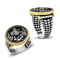 925K Sterling Silver Ottoman Tugra Men Ring