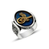 925K Sterling Silver Ottoman Tugra Men Ring