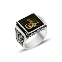 925K Sterling Silver Ottoman Tugra Men Ring