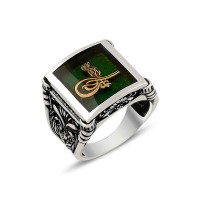 925K Sterling Silver Ottoman Tugra Men Ring