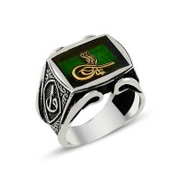 925K Sterling Silver Ottoman Tugra Men Ring