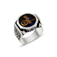 925K Sterling Silver Ottoman Tugra Men Ring