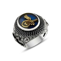 925K Sterling Silver Ottoman Tugra Men Ring