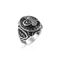 925K Sterling Silver Ottoman Tugra Men Ring