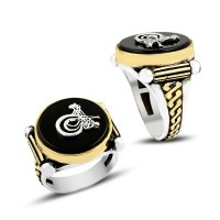 925K Sterling Silver Ottoman Tugra Men Ring