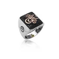 925K Sterling Silver Ottoman Tugra Men Ring