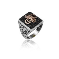 925K Sterling Silver Ottoman Tugra Men Ring