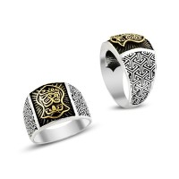 925K Sterling Silver Ottoman Tugra Men Ring