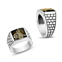 925K Sterling Silver Ottoman Tugra Men Ring