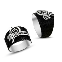 925K Sterling Silver Ottoman Tugra Men Ring