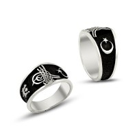 925K Sterling Silver Ottoman Tugra Men Ring