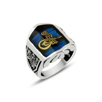 925K Sterling Silver Ottoman Tugra Men Ring