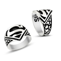 925K Sterling Silver Superman Men Ring