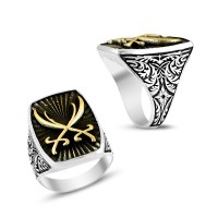 925K Sterling Silver Sword Men Ring