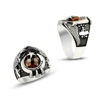 925K Sterling Silver Turkish Gendarme Men Ring