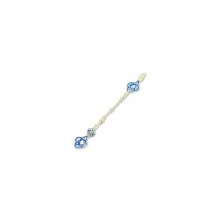 999 Silver White Blue Model Hand Knit Rosary Tassel 