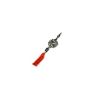 999 Silver Gray Rosary Red Tassel