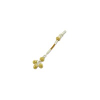 999 Silver Yellow Rope Hand Knit Rosary Tassel