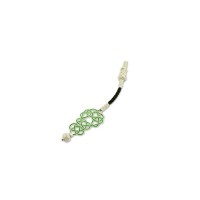 999 Silver Black Rope Green White Handmade Rosary Tassel