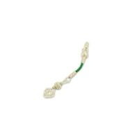 999 Silver Green Rope White Model Handmade Rosary Tassel