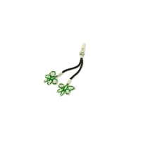 999 Silver Green Drop Stone White Model Handmade Rosary Double Tassel