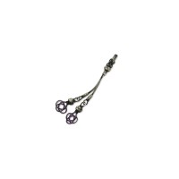 999 Silver Gray Handmade Purple Black Rosary Double Tassel