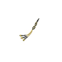 999 Silver Yellow Rope Black Model Hand Knit Rosary Triple Tassel 