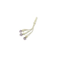 999 Silver White Rope Purple Handmade Model Rosary Triple Tassel