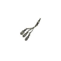 999 Silver Grey Handmade Rosary Triple Tassel