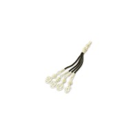 999 Silver Black Rope White Handmade Rosary Quaternary Tassel