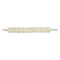 999 Silver White Model Hand Knit Herringbone Bracelet 