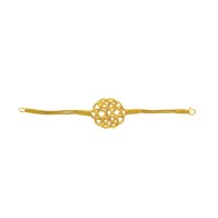 999 SİLVER Gold Hand Knit Black Detail Bracelet