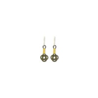 999 Sterling Silver Gold Black Hand Knit Earring