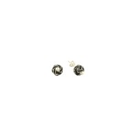 999 Sterling Silver Black Stud Bead Earring