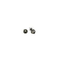 999 Sterling Silver Told Gray Stud Bead Earring