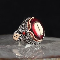 925 Sterling Silver ا Alef Arabic Letter Islamic Handmade Men Ring