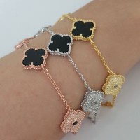 Gold Plated 925K Silver Tennis Cz Diamond Bracelet