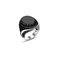 925 Silver Black Onyx Ring For Men