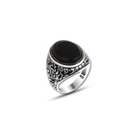 925 Silver Black Onyx Ring For Men