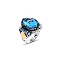 925 Silver Turquoise Stone Ring For Men