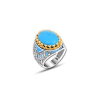 925 Silver Turquoise Stone Ring For Men