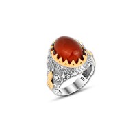 925 Silver Agate Ring For Men