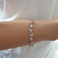 Rose Gold Plated 925K Silver Bangle Bracelet